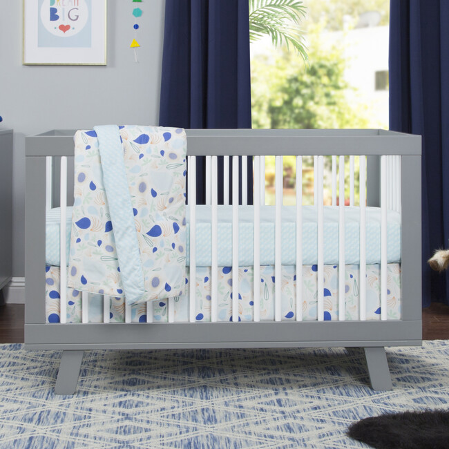 Hudson 3-in-1 Convertible Crib with Toddler Bed Conversion Kit, Grey/White - Cribs - 2