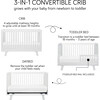 Hudson 3-in-1 Convertible Crib with Toddler Bed Conversion Kit, Grey/White - Cribs - 3