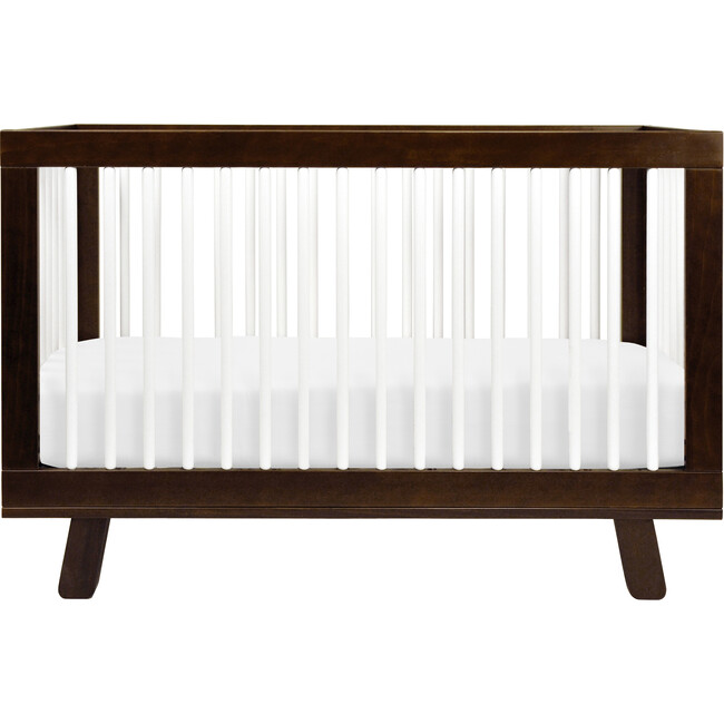 Hudson 3-in-1 Convertible Crib with Toddler Bed Conversion Kit, Espresso/White - Cribs - 1