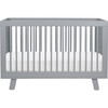 Hudson 3-in-1 Convertible Crib with Toddler Bed Conversion Kit, Grey - Cribs - 1 - thumbnail