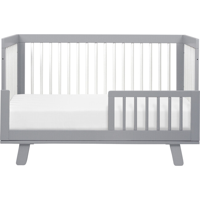 Hudson 3-in-1 Convertible Crib with Toddler Bed Conversion Kit, Grey/White - Cribs - 5