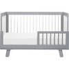 Hudson 3-in-1 Convertible Crib with Toddler Bed Conversion Kit, Grey/White - Cribs - 5 - thumbnail