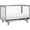 Hudson 3-in-1 Convertible Crib with Toddler Bed Conversion Kit, Grey/White - Cribs - 6