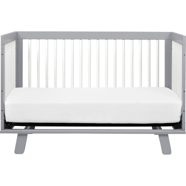 Hudson 3-in-1 Convertible Crib with Toddler Bed Conversion Kit, Grey/White - Cribs - 7