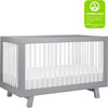 Hudson 3-in-1 Convertible Crib with Toddler Bed Conversion Kit, Grey/White - Cribs - 8