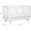 Hudson 3-in-1 Convertible Crib with Toddler Bed Conversion Kit, White - Cribs - 7