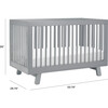 Hudson 3-in-1 Convertible Crib with Toddler Bed Conversion Kit, Grey - Cribs - 10