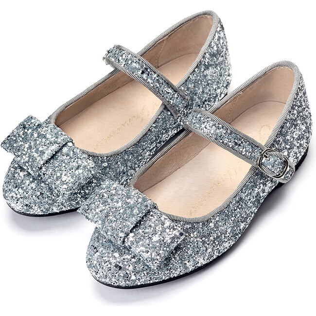 Ellen Glitter Mary Janes, Silver - Age of Innocence Shoes | Maisonette