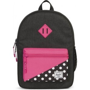 Youth Heritage Backpack, Black Crosshatch/Polka Dot - Backpacks - 1