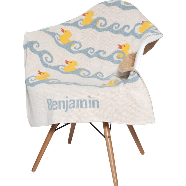 Monogrammed Ducky Baby Blanket, Pond - Throws - 1