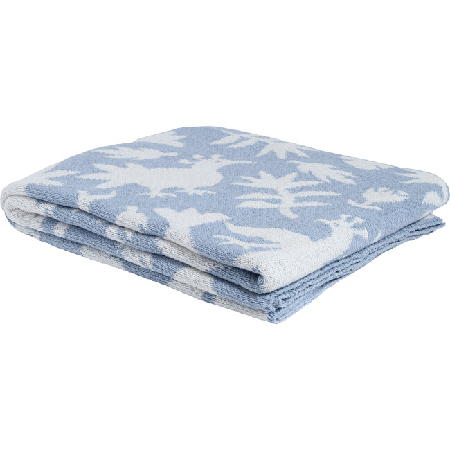Reversible Otomi Throw, Blue Pond - Throws - 1