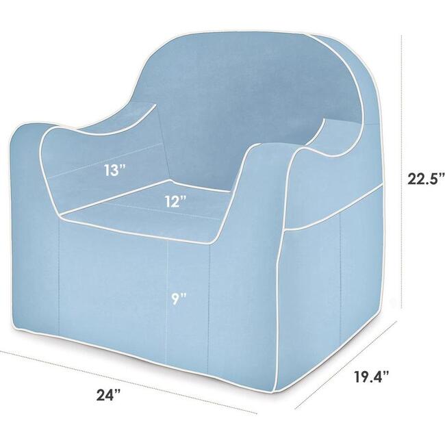 Monogrammable Reader Chair, Light Blue - Kids Seating - 3