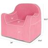Monogrammable Reader Chair, Pink with White Piping - Kids Seating - 3