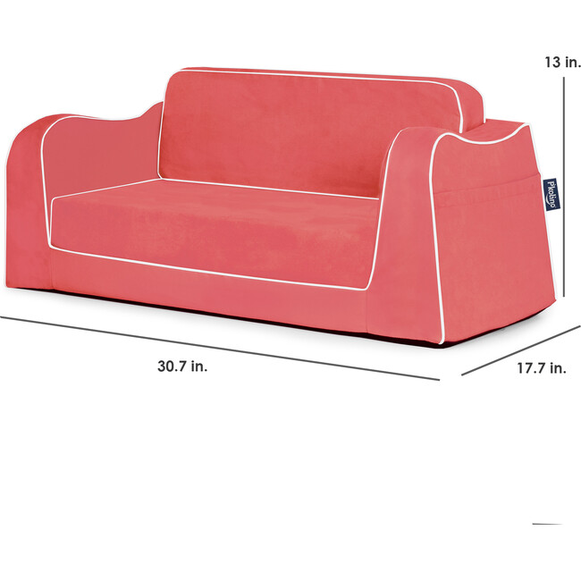 Little Reader Sofa, Coral/White - Kids Seating - 2