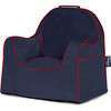 Monogrammable Little Reader Toddler Chair, Navy with Red Piping - Kids Seating - 1 - thumbnail