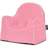 Monogrammable Little Reader Chair, Light Pink with White Piping - Kids Seating - 1 - thumbnail