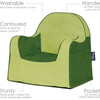 Monogrammable Little Reader Toddler Chair, Two Tone Green - Kids Seating - 3
