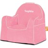Monogrammable Little Reader Chair, Light Pink with White Piping - Kids Seating - 2