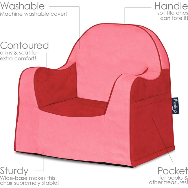 Monogrammable Little Reader Toddler Chair, Two Tone Red - Kids Seating - 3