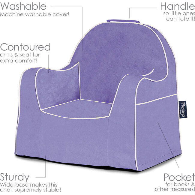Monogrammable Little Reader Chair, Light Purple - Kids Seating - 3