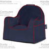 Monogrammable Little Reader Toddler Chair, Navy with Red Piping - Kids Seating - 3