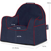 Monogrammable Little Reader Toddler Chair, Navy with Red Piping - Kids Seating - 4