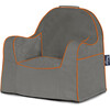 Monogrammable Little Reader Toddler Chair, Dark Grey with Orange Piping - Kids Seating - 1 - thumbnail