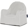 Monogrammable Little Reader Chair, Grey with White Piping - Kids Seating - 1 - thumbnail