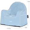 Monogrammable Little Reader Chair, Light Blue with White Piping - Kids Seating - 3