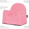 Monogrammable Little Reader Chair, Light Pink with White Piping - Kids Seating - 6