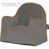 Monogrammable Little Reader Toddler Chair, Dark Grey with Orange Piping - Kids Seating - 2