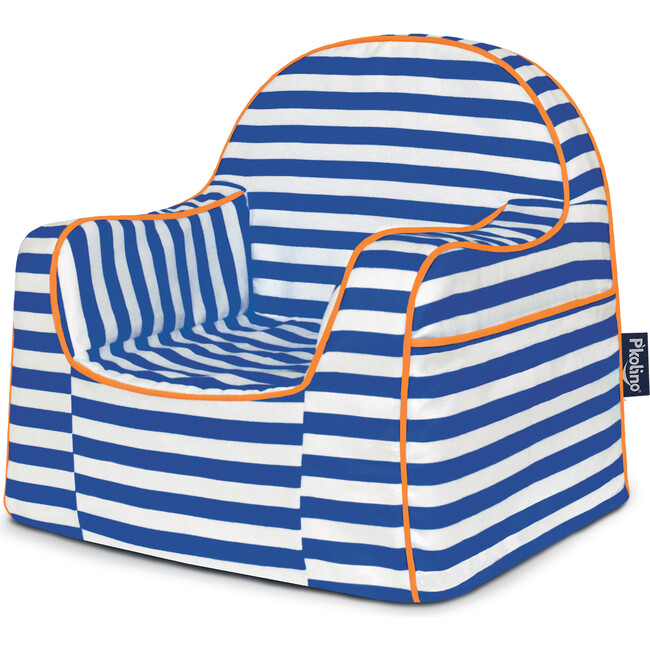 Monogrammable Little Reader Chair, Stripes Blue