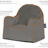 Monogrammable Little Reader Toddler Chair, Dark Grey with Orange Piping - Kids Seating - 3