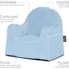 Monogrammable Little Reader Chair, Light Blue with White Piping - Kids Seating - 6