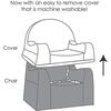 Monogrammable Little Reader Chair, Grey with White Piping - Kids Seating - 4
