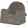 Monogrammable Little Reader Toddler Chair, Dark Grey with Orange Piping - Kids Seating - 4