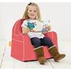 Monogrammable Little Reader Chair, Coral with White Piping - Kids Seating - 4