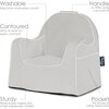 Monogrammable Little Reader Chair, Grey with White Piping - Kids Seating - 6