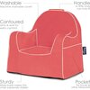 Monogrammable Little Reader Chair, Coral with White Piping - Kids Seating - 7