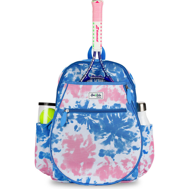 Big Love Tennis Backpack, Blue and Pink Tie Dye - Backpacks - 1