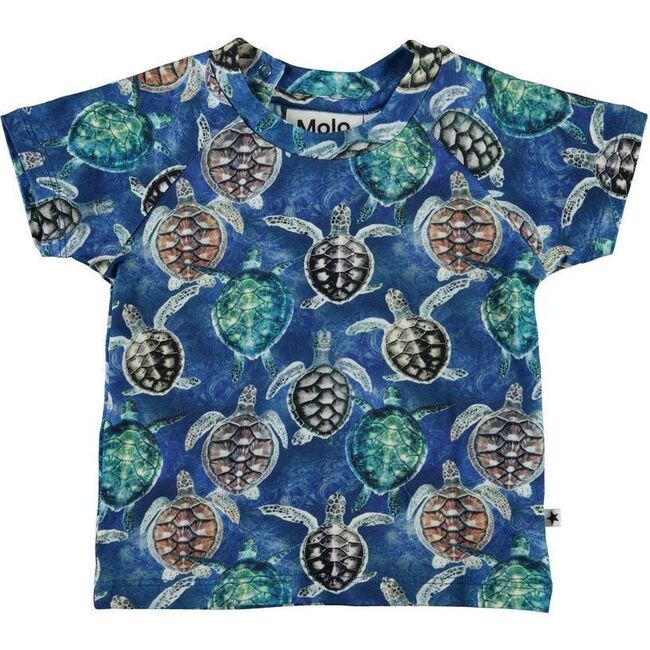 Mini Turtles T-Shirt, Blue - Tees - 1