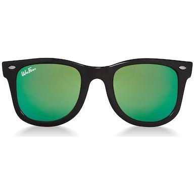 Polarized Sunglasses, Black with Sea Green - Sunglasses - 1