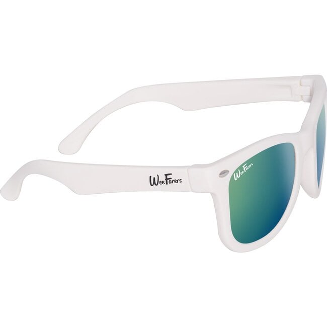 WeeFarers® Polarized Sunglasses, White with Sea Green - Sunglasses - 3