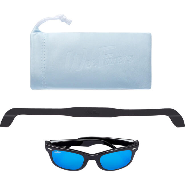 WeeFarers® Polarized Sunglasses, Black with Ocean Blue - Sunglasses - 3