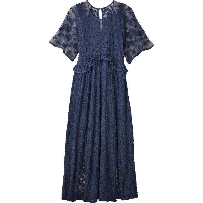 Women's Karolina Dress, Midnight Navy Embroidery - Dresses - 1
