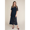 Women's Karolina Dress, Midnight Navy Embroidery - Dresses - 2