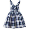 Pinafore Dress, Navy & Green Plaid - Dresses - 3