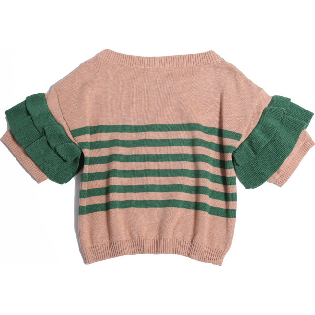 Verbunko Sailor Pullover, Emerald/Pampas Mix - Sweaters - 2