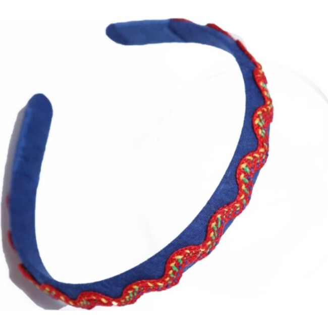 Elek Rainbow Ric Rac Headband, Cobalt - Hair Accessories - 1