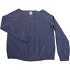 Cotton Classic Crew Neck Cardigan, Denim - Sweaters - 1 - thumbnail